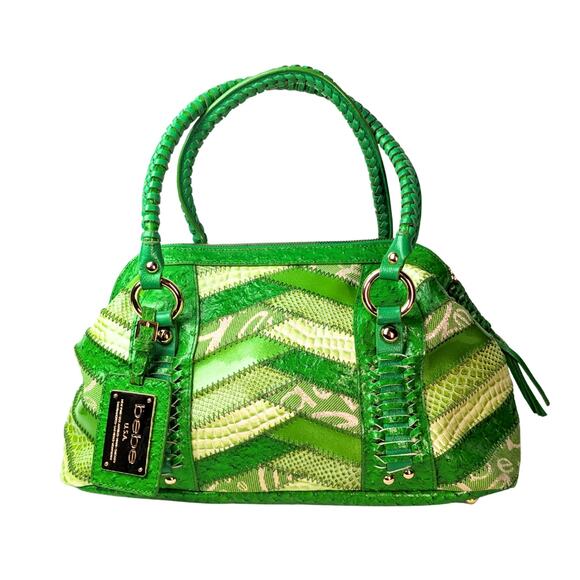 Pre-owned Bebe Patchwork Shoulder Tote Handbag - Picture 2 of 7